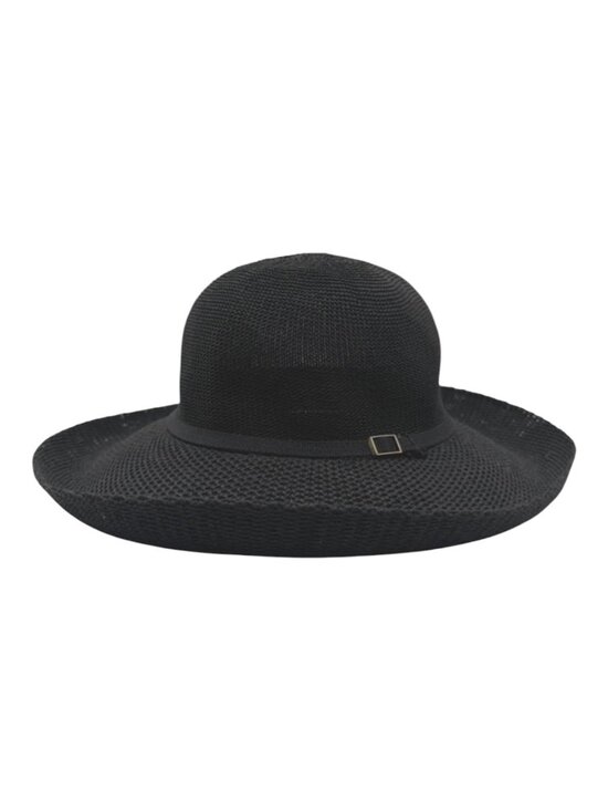 Kooringal Accessories - Kooringal Sun Hat‎ Women OS Black Woven Wide Brim Adjustable Buckle Beach